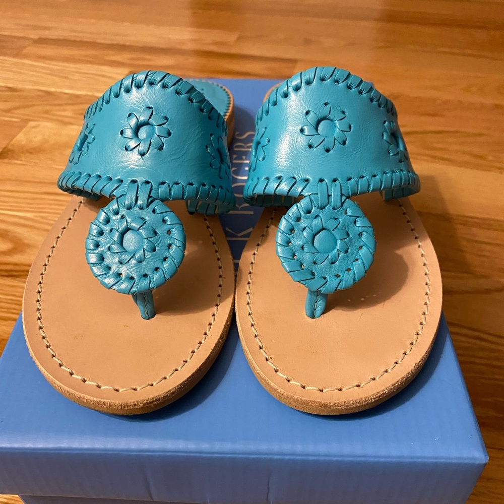 Jack Rodgers turquoise sandals
